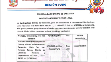 AVISO DE SANEAMIENTO FÍSICO LEGAL AVISO DE SANEAMIENTO FÍSICO LEGAL